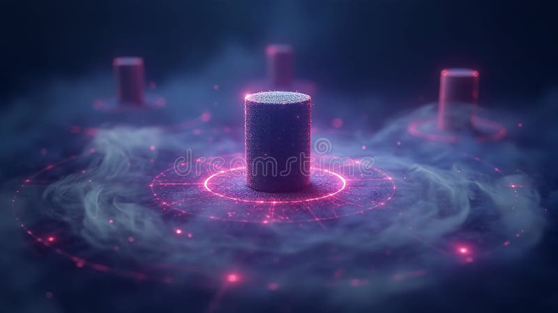 AI Toekomstige Digitale Cilinderscène vector illustratie