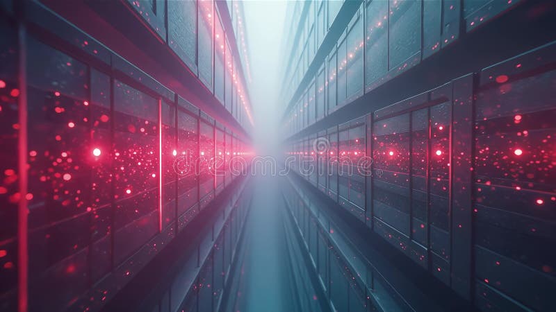 AI Toekomstige digitale donkere gang royalty-vrije illustratie