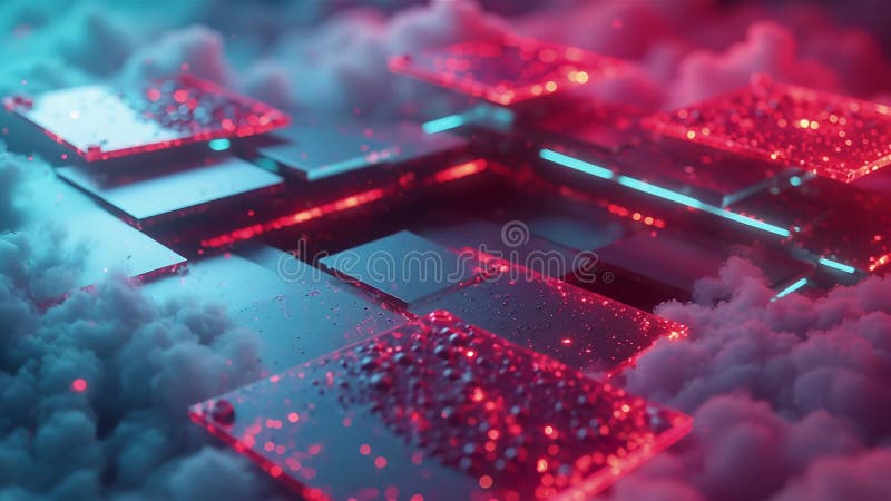 AI-Toekomstige Digitale Landschappen Gloeien vector illustratie