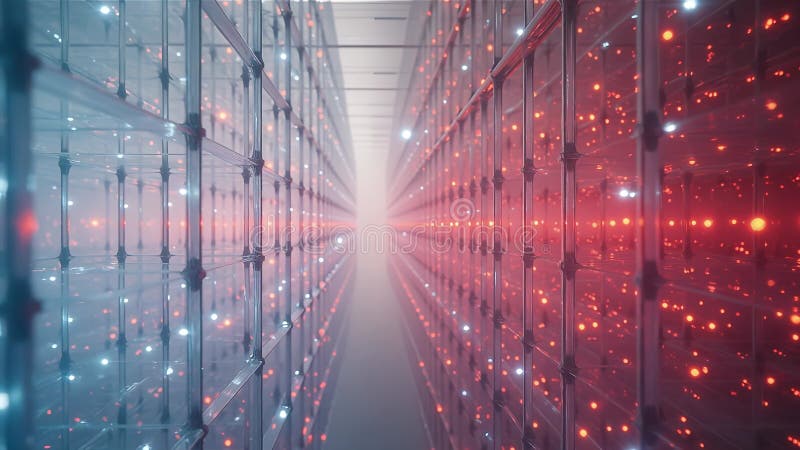 AI Toekomstige Digitale Tunnelverlichting royalty-vrije illustratie