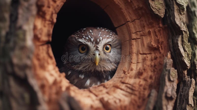 AI creates images of Little owls in a tree, hidden details, vibrant portraits, national geographic photo, cabincore, felinecore, illusion of three-dimensionality. AI creates images of Little owls in a tree, hidden details, vibrant portraits, national geographic photo, cabincore, felinecore, illusion of three-dimensionality