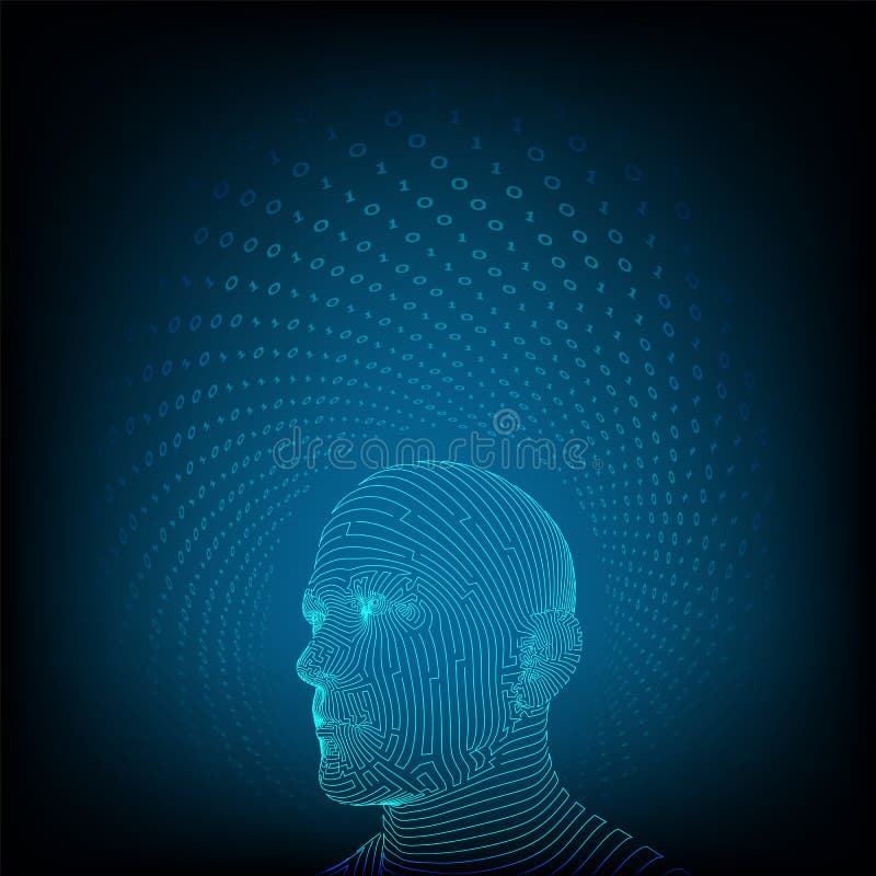 ai Концепция искусственного интеллекта Мозг Ai цифровой Абстрактное цифровое человеческое лицо Человеческая голова в вычислительн иллюстрация штока ai Концепция искусственного интеллекта Мозг Ai цифровой Абстрактное цифровое человеческое лицо Человеческая голова в вычислительн иллюстрация штока