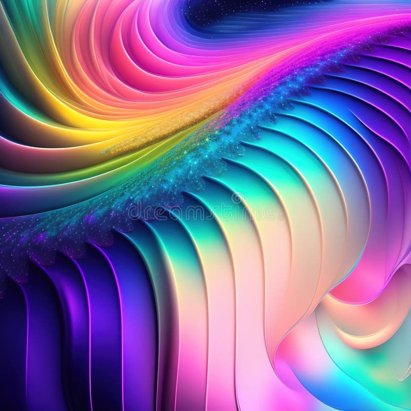 Aie generativa : neonato futuristico astratto che brilla illustrazione vettoriale