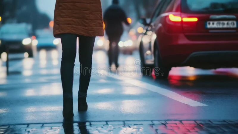 AIgeneriert von einer jungen Frau, die während ihres Spaziergangs auf den Straßen auf ihrem Handy surft vektor abbildung