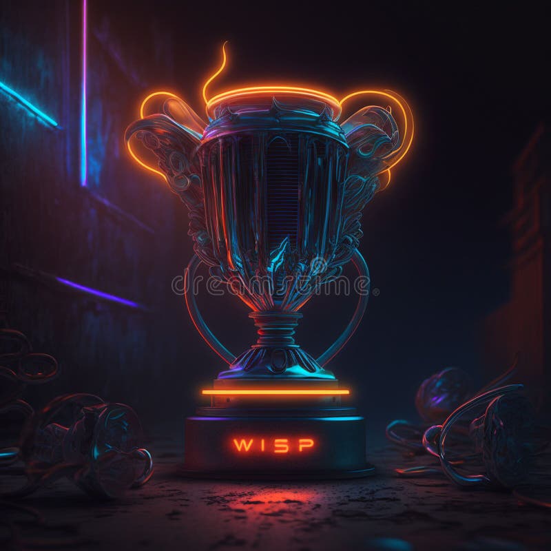 Aigenerierte Illustration eines Fantasiegoblet mit LEDs stock abbildung