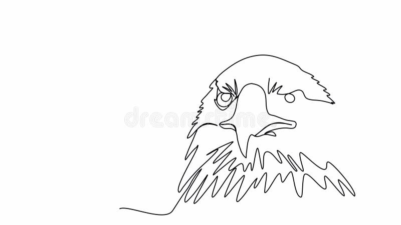 Aigle. animation de dessin sur une ligne. clip vidéo avec canal alpha.