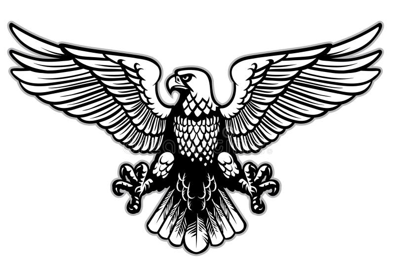 Aigle héraldique noir et blanc illustration de vecteur Aigle héraldique noir et blanc illustration de vecteur