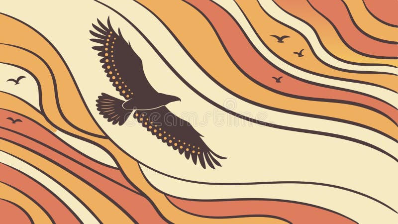 Aigle majestueux survolant le paysage abstrait Vector Freedom Thème conception vectorielle Génération AI illustration libre de droits