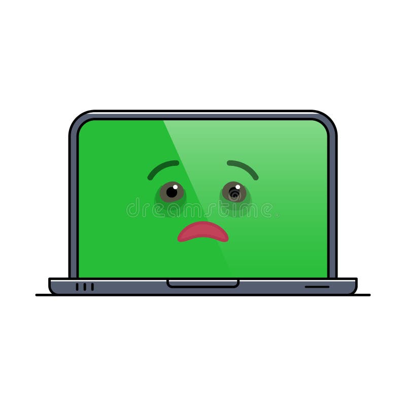 Emoticon with computer stock vector. Illustration of face - 25842786