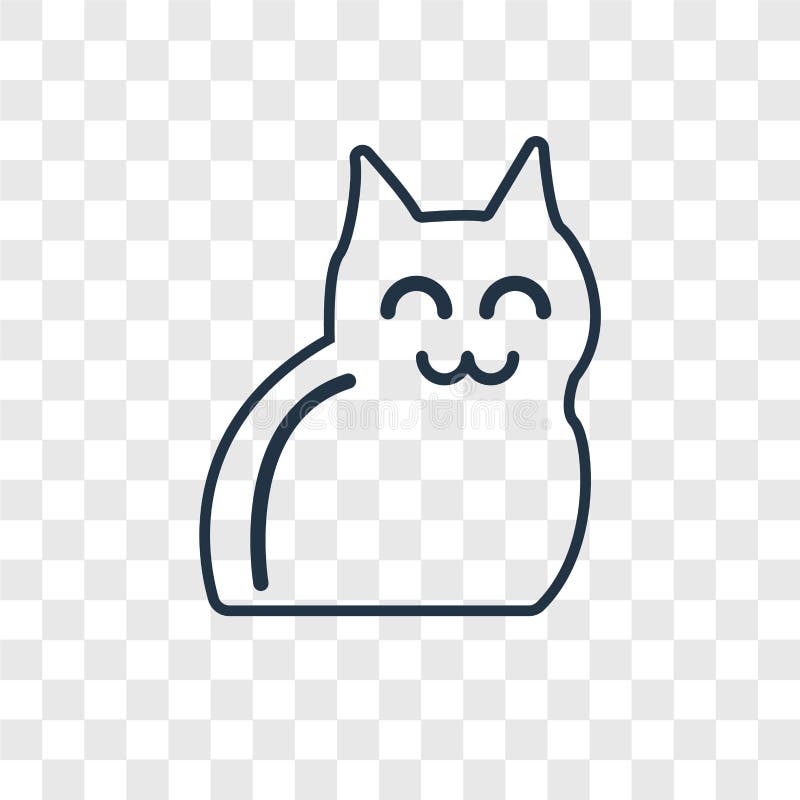 White cat icon isolated on transparent background Vector Image