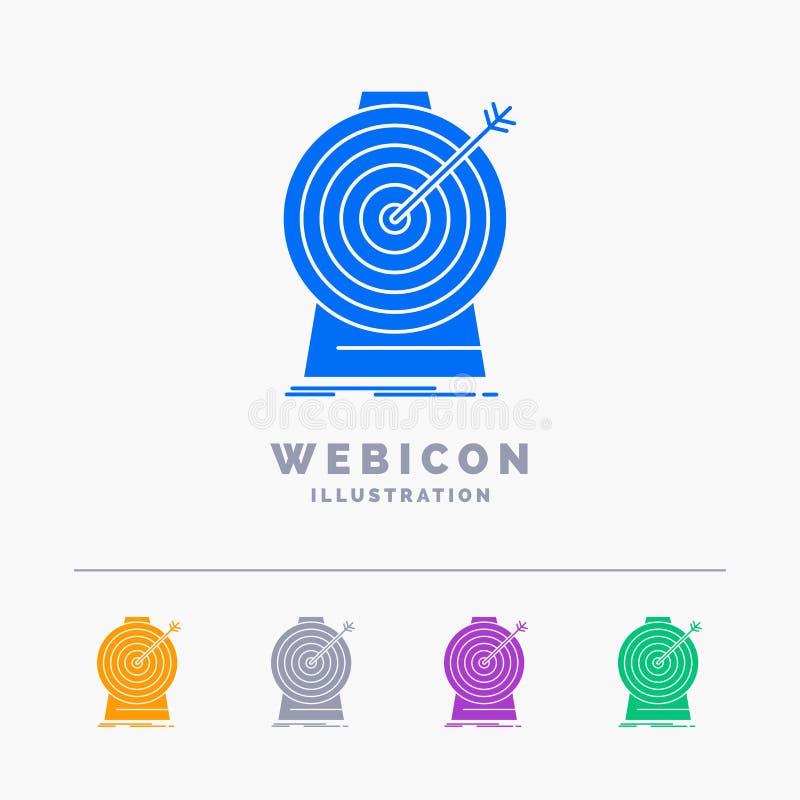 Aim, focus, goal, target, targeting 5 Color Glyph Web Icon Template isolated on white. Vector illustration stock illustration Aim, focus, goal, target, targeting 5 Color Glyph Web Icon Template isolated on white. Vector illustration stock illustration