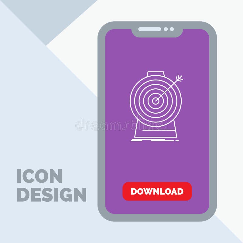 Aim, focus, goal, target, targeting Line Icon in Mobile for Download Page royalty free illustration Aim, focus, goal, target, targeting Line Icon in Mobile for Download Page royalty free illustration