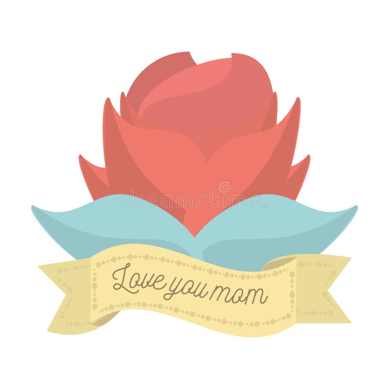 Aimez-vous décoration rouge d'ornement de fleur de maman illustration de vecteur Aimez-vous décoration rouge d'ornement de fleur de maman illustration de vecteur