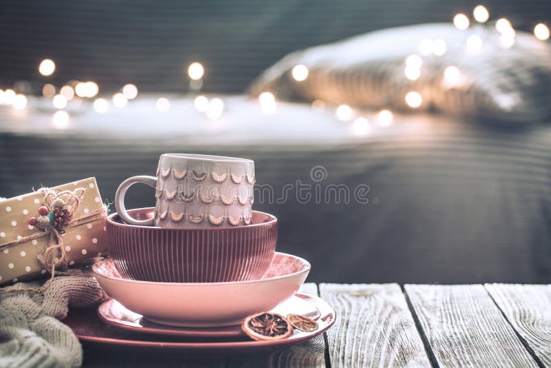 Ainda vida bonita com a decoração home do Natal imagens de stock Ainda vida bonita com a decoração home do Natal imagens de stock