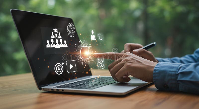 AIPoled Tehnologia Învățării Care Îmbunătățește Educația și Afacerile. Soluții inteligente pentru o lume conectată. Dezvoltarea co stock illustration