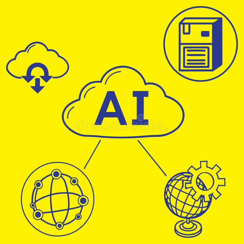 AIPowered Data Analytics and Visualization vektor illustrationer