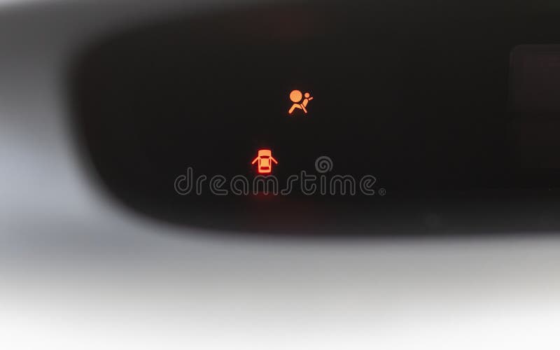 Air Bag and Vehicle Door Open Warning Lights Stock Image Image of