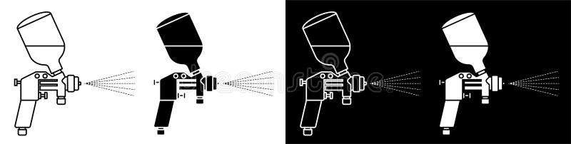 Air brush for painting car. Accurate color matching before painting the car in workshop. Vector icon royalty free illustration