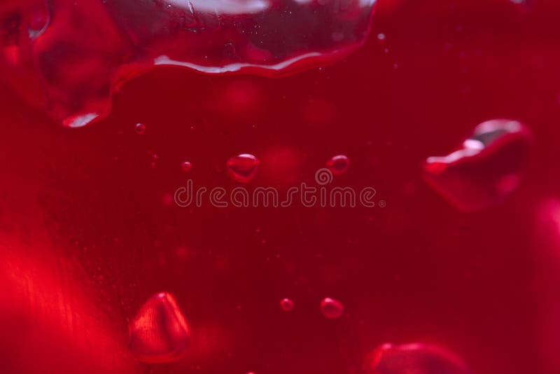 Air Bubbles in a Red Jelly. the Background of Jelly Stock Photo Image