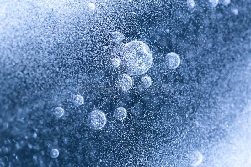 Air Bubbles Trapped Under Frozen Ice Surface Stock Photo Image of