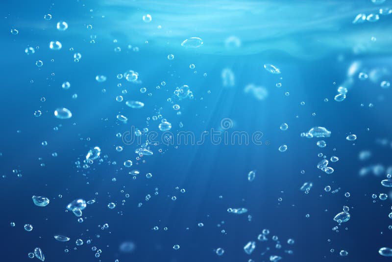 Air bubbles under water - nature background