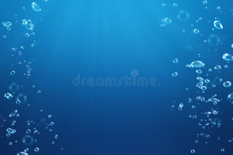 Air bubbles under water - nature background