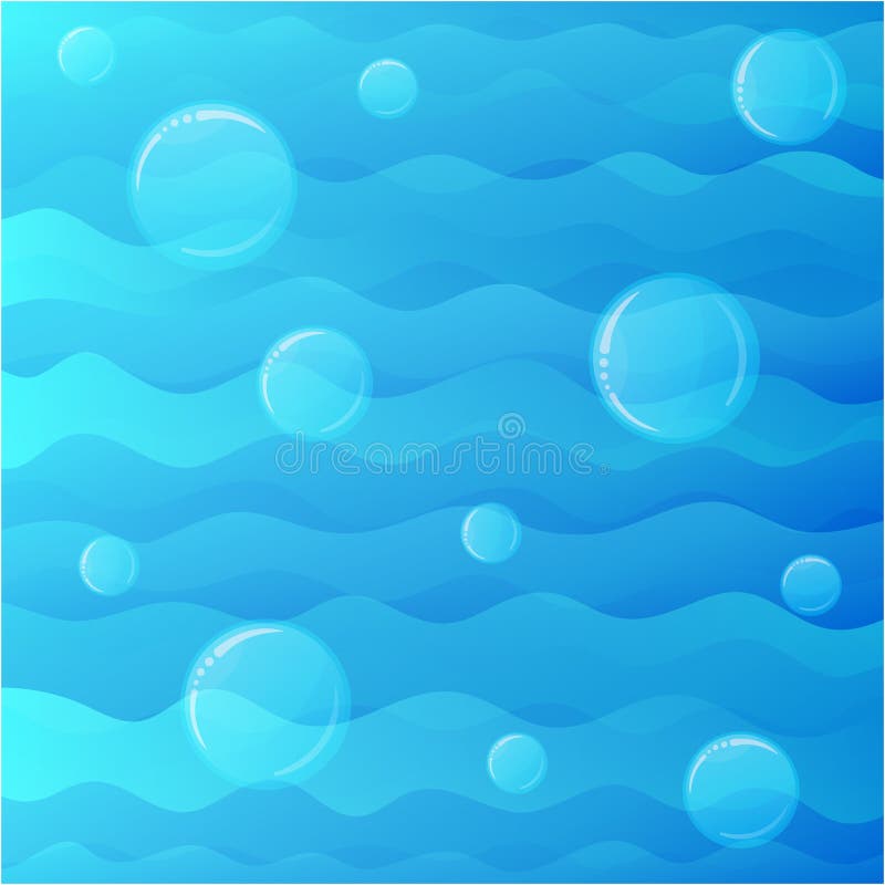 Air bubbles - vector ocean underwater background