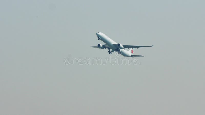 Air Canada plane taking off from Frankfurt Airport, FRA. Aviation