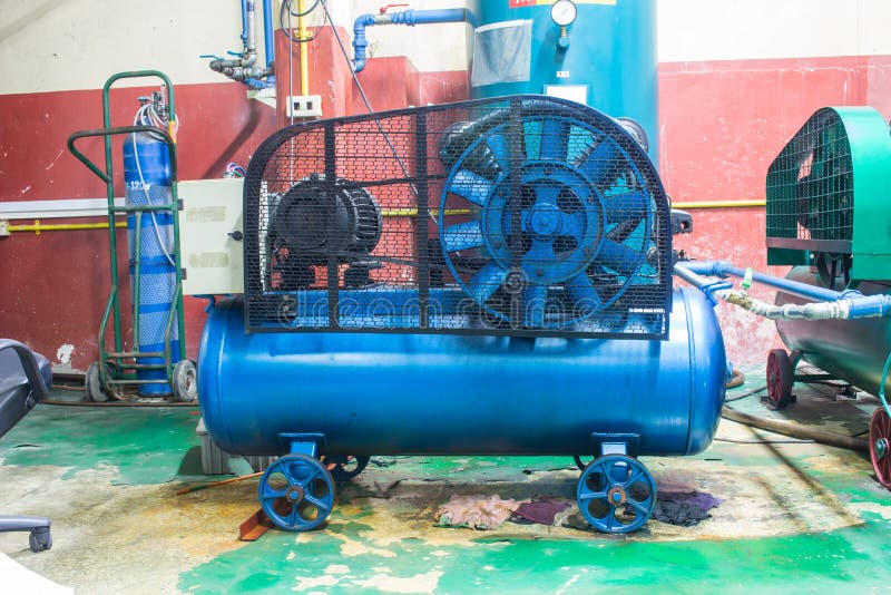 Air Compressor. Equipment for Creation of Pressure Air Stock Image