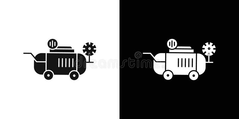 Air compressor pump icon Flat vector set outline royalty free illustration