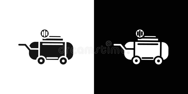 Air compressor pump icon Flat vector set outline vector illustration