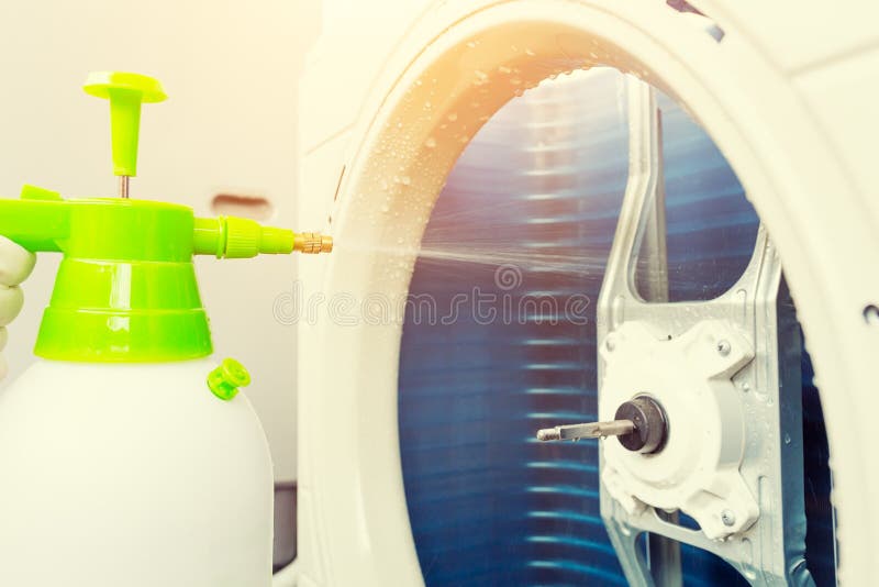 Air Conditioner Cleaning stock image. Image of compressor 132843633