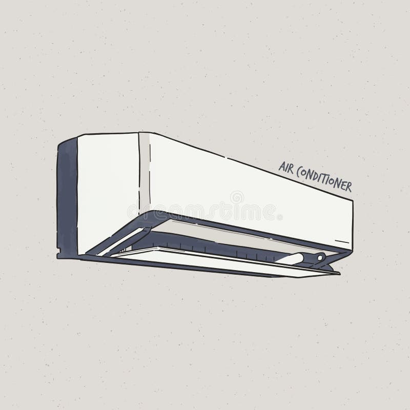 Air Conditioner. Vector Sketch Stock Vector Illustration of freeze