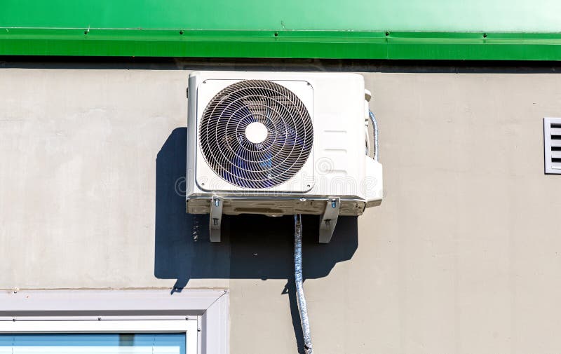 Air Conditioner Hang on the Wall Stock Photo Image of environment