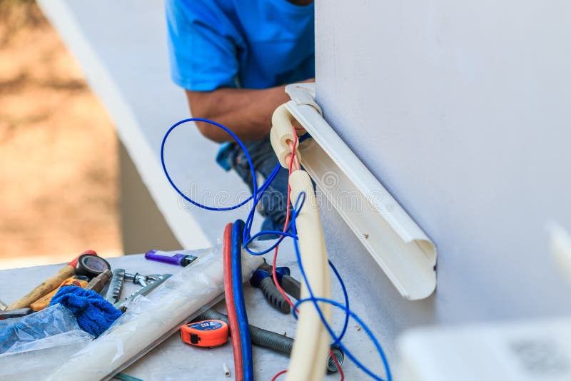 Air Conditioner Installation Process Stock Photo Image of cool