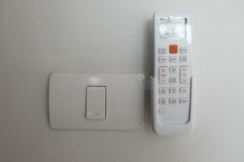 Conditioner Remote Control and Electrical Switch Stock Photo Image of