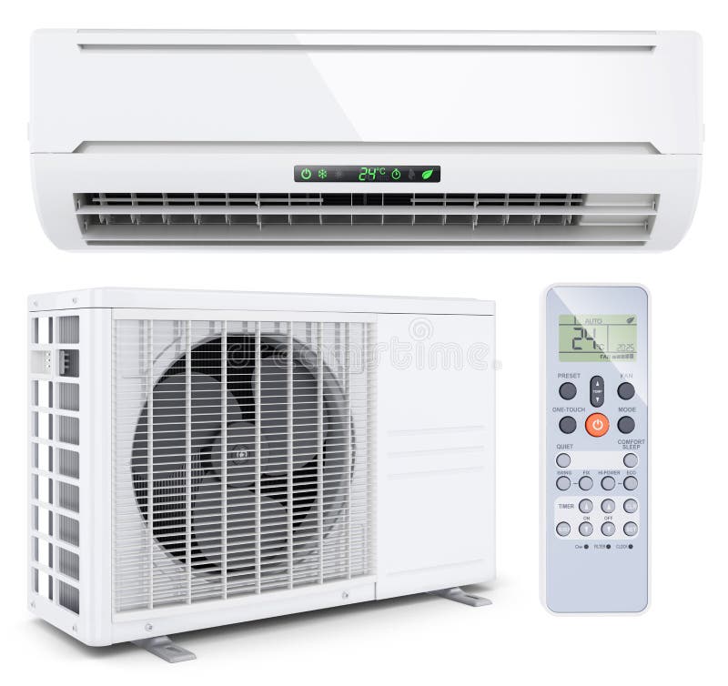 Air conditioner split system with remote controller stock illustration Air conditioner split system with remote controller stock illustration