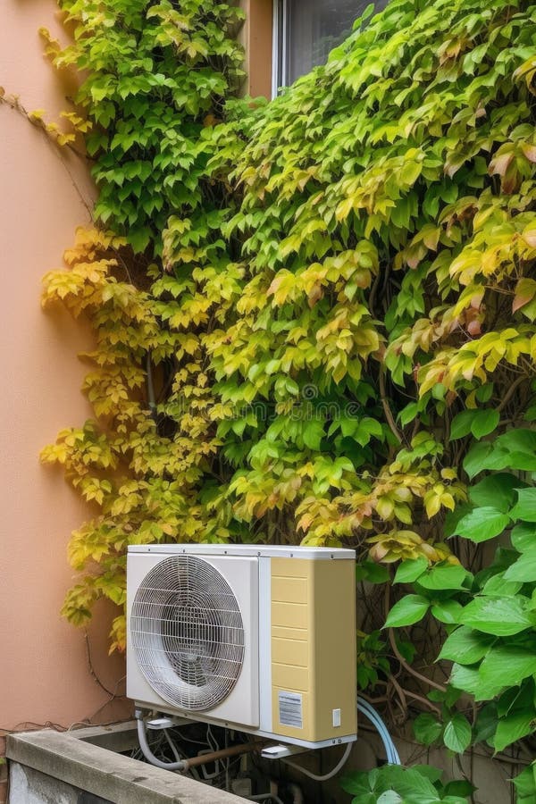 Air Conditioner Unit Installed on an Exterior Wall Stock Image Image of residential, wall