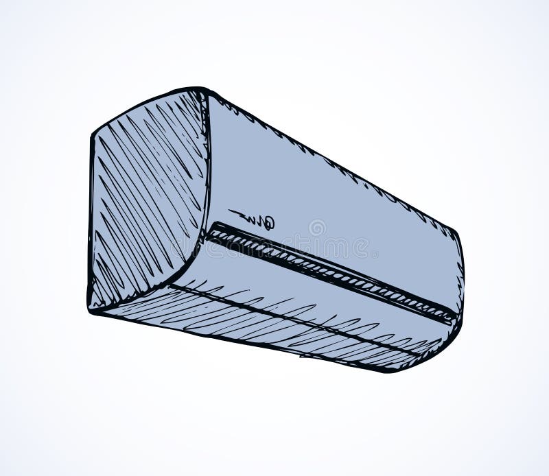 Air Conditioner. Vector Sketch Stock Vector Illustration of graphic