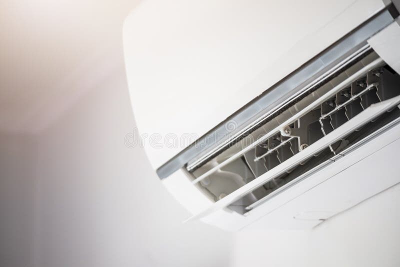 Air Conditioner on Wall Room Interior Background Stock Photo Image of