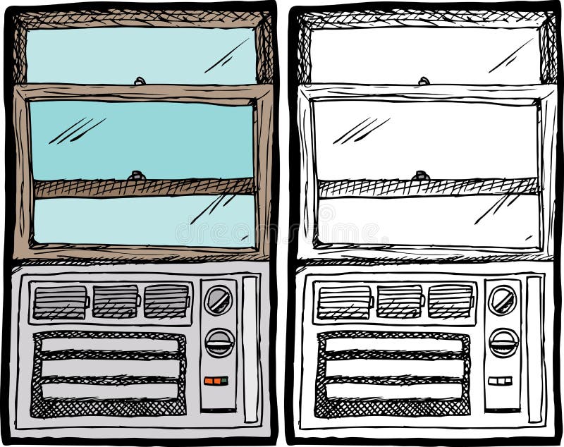 Window Air Conditioner stock illustration. Illustration of adult 41195671