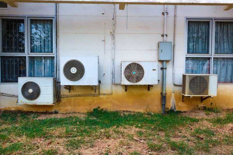 Air Conditioners Compressor Fans Stock Photo Image of building