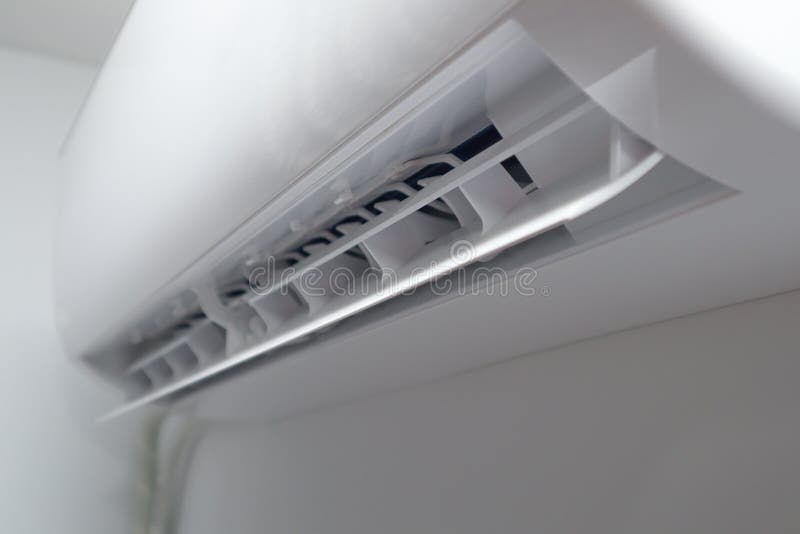 Air Conditioning Isolated on White Background. Modern Indoor Blocks of Split System Air