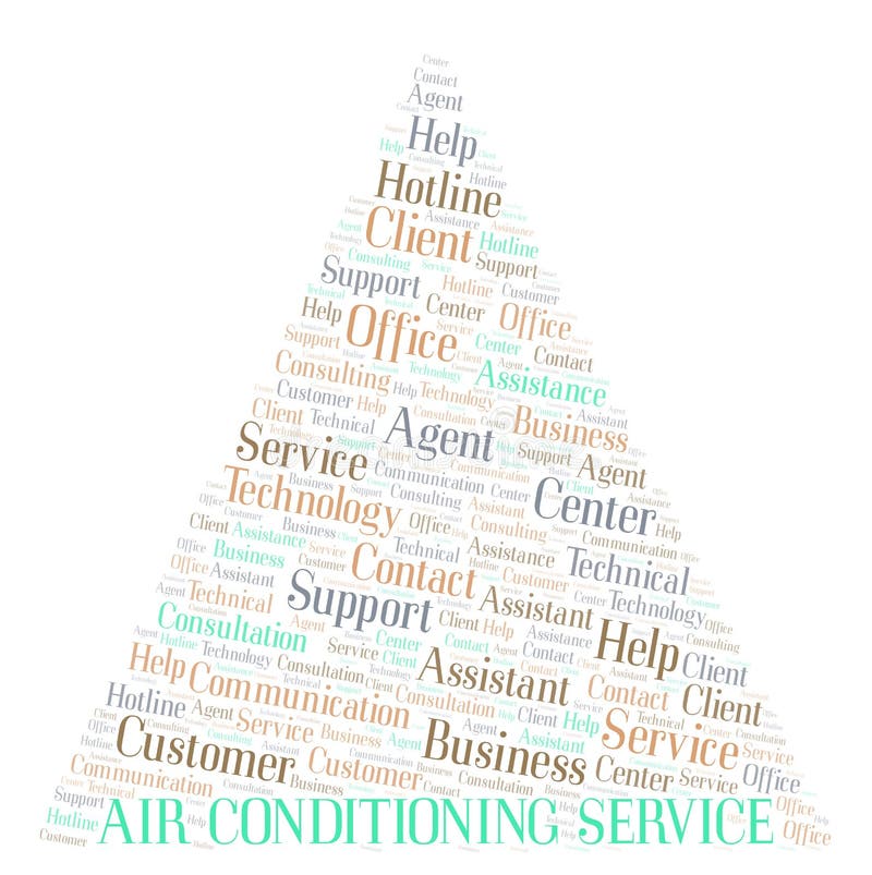 Air Conditioning Service Word Cloud. Stock Photo Image of