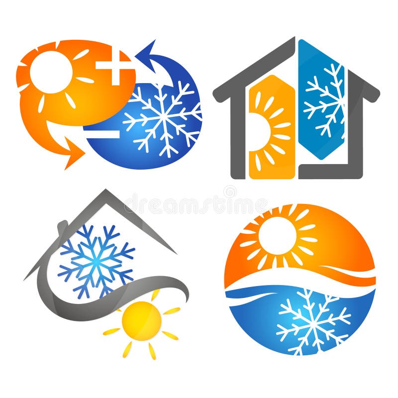 Air Conditioning Symbol Set Stock Illustration Illustration of