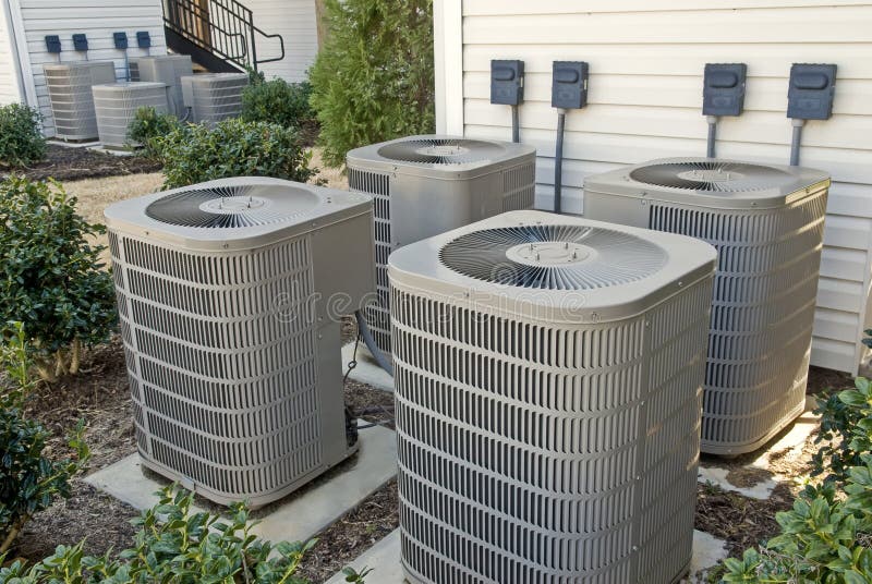 Air-conditioning Units for Multi-Family Apartment Building Horizontal stock images Air-conditioning Units for Multi-Family Apartment Building Horizontal stock images