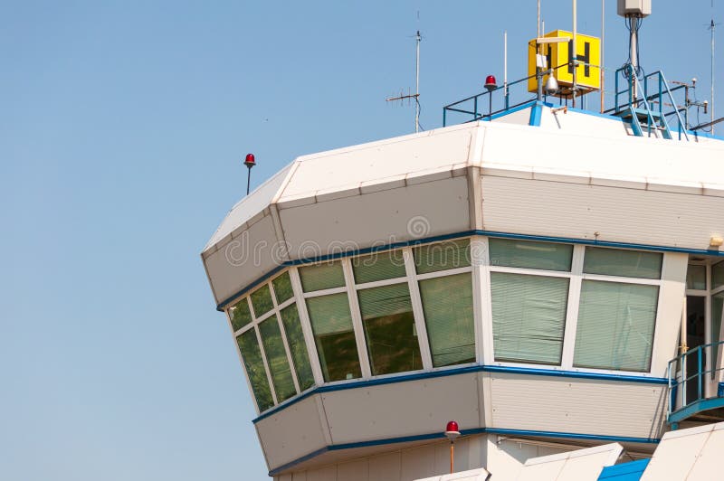 Air control tower in the airport morning light.