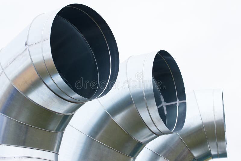 Air Ducts Pipe for Ventilation or Conditioning System, Engineering Concept Stock Image Image