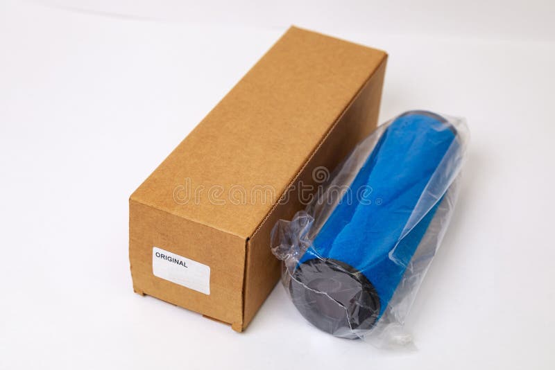 Air Filters for a Compressor with Foam Rubber, on a White Backgroun