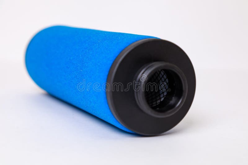 Air Filters for a Compressor with Foam Rubber, on a White Backgroun